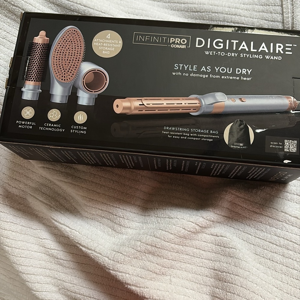 InfinitiPro by Digital Air Hair Styling Wand - Silver and Pink - Picture 4 of 10